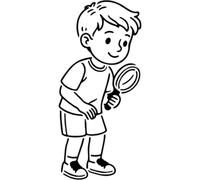 Azeeda 'Curious Boy' Reusable Stencil - Durable Decorative Template for Painting and Spraying on Walls, Tiles, Wood, Fabric & Craft Projects - M (A5) (WS00061120)