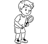 Azeeda 'Curious Boy' Reusable Stencil - Durable Decorative Template for Painting and Spraying on Walls, Tiles, Wood, Fabric & Craft Projects - L (A4) (WS00061119)