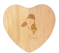 Azeeda 'Curious Orca Whale' Wooden Heart Shaped Chopping/Cutting Board (WB00089111)
