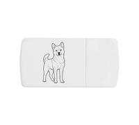 Azeeda 'Curious Shiba Inu' Pill Box with Tablet Splitter (PI00040998)