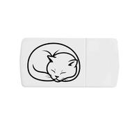 Azeeda 'Curled Up Sleeping British Shorthair Cat' Pill Box with Tablet Splitter (PI00037570)