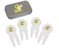 Azeeda 'Cute Alligator' Golf Divot Tool/Repair Fork Gift Set (GO00097410)