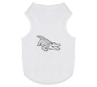 Azeeda 'Cute Alligator Line Art' Pet Dog/Cat T-Shirt, XS (PT00175652)