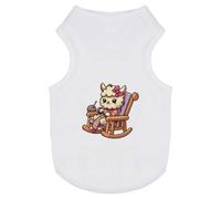 Azeeda 'Cute Alpaca Knitting' Pet Dog/Cat T-Shirt, L (PT00166099)