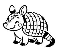 Azeeda 'Cute Armadillo' Reusable Stencil - Durable Decorative Template for Painting and Spraying on Walls, Tiles, Wood, Fabric & Craft Projects - M (A5) (WS00062794)