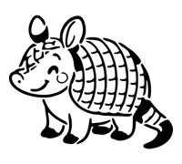 Azeeda 'Cute Armadillo' Reusable Stencil - Durable Decorative Template for Painting and Spraying on Walls, Tiles, Wood, Fabric & Craft Projects - S (A6) (WS00071151)