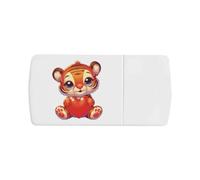 Azeeda 'Cute Baby Tiger with Love Heart' Pill Box with Tablet Splitter (PI00042588)