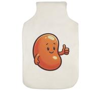 Azeeda 'Cute Bean Thumbs Up' Hot Water Bottle Cover (HW00053376) | Soft Fabric Case for Bedtime, Winter Warmth, Home and Gifts