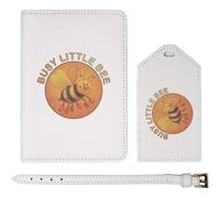 Azeeda 'Cute Bee Flying' Passport Travel Set - White (PA00043969)