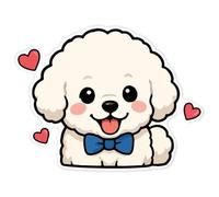 Azeeda 'Cute Bichon Frise Dog' White Premium Vinyl Decal Sticker - Waterproof, Durable & Easy to Apply - for Car Bumpers, Windows, Bins & More - XXL (720mm) (DW00211058)