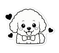 Azeeda 'Cute Bichon Frise' White Premium Vinyl Decal Sticker - Waterproof, Durable & Easy to Apply - for Car Bumpers, Windows, Bins & More - Medium (100mm) (DW00211050)