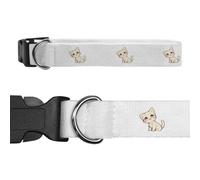 Azeeda 'Cute Cat Sitting' Dog Collar - White, L (PR00085930)