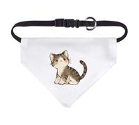 Azeeda 'Cute Cat Sitting' Pet Bandana - White, S (PD00085897)