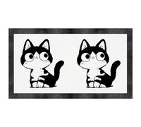 Azeeda 'Cute Cat Sitting' Pet Feeding Mat (PM00033300)