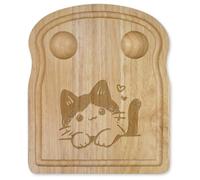 Azeeda 'Cute Cat with Hearts' Wooden Breakfast Board (WB00099511)