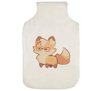 Azeeda 'Cute Chibi Fox with Glasses' Hot Water Bottle Cover (HW00048597)