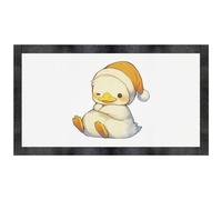 Azeeda 'Cute Christmas Chubby Duck Sitting' Pet Feeding Mat (PM00034732)