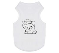 Azeeda 'Cute Christmas Corgi' Pet Dog/Cat T-Shirt, M (PT00173114)