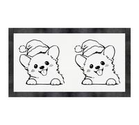 Azeeda 'Cute Christmas Corgi' Pet Feeding Mat (PM00034567)