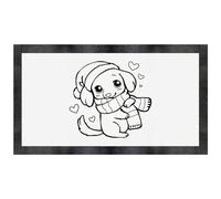 Azeeda 'Cute Christmas Dachshund with Hearts' Pet Feeding Mat (PM00034571)