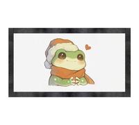 Azeeda 'Cute Christmas frog with Heart' Pet Feeding Mat (PM00034631)