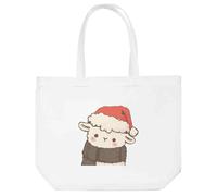 Azeeda 'Cute Christmas Llama Wearing Scarf' Tote Shopping Bag For Life (BG00088043)