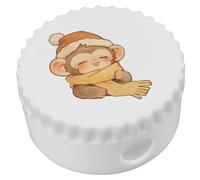 Azeeda 'Cute Christmas Monkey' Compact Pencil Sharpener (PS00052387)