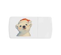 Azeeda 'Cute Christmas Polar Bear' Pill Box with Tablet Splitter (PI00039657)