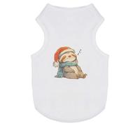 Azeeda 'Cute Christmas Sloth Sleeping' Pet Dog/Cat T-Shirt, S (PT00173385)