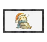 Azeeda 'Cute Christmas Sloth Sleeping' Pet Feeding Mat (PM00034634)
