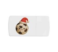 Azeeda 'Cute Christmas Soccer Ball' Pill Box with Tablet Splitter (PI00039219)