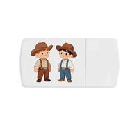 Azeeda 'Cute Cowboys' Pill Box with Tablet Splitter (PI00040467)