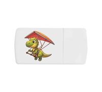 Azeeda 'Cute Dinosaur Hang Gliding' Pill Box with Tablet Splitter (PI00045366)