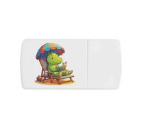 Azeeda 'Cute Dinosaur On The Beach' Pill Box with Tablet Splitter (PI00045377)