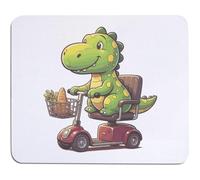 Azeeda 'Cute Dinosaur Riding Mobility Scooter' Mouse Mat/Desk Pad (MO00048487)