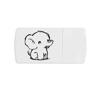 Azeeda 'Cute Elephant Sitting' Pill Box with Splitter (PI00045787)