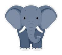 Azeeda 'Cute Elephant' White Premium Vinyl Decal Sticker - Waterproof, Durable & Easy to Apply - for Car Bumpers, Windows, Bins & More - XXL (720mm) (DW00186048)