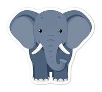 Azeeda 'Cute Elephant' White Premium Vinyl Decal Sticker - Waterproof, Durable & Easy to Apply - for Car Bumpers, Windows, Bins & More - Medium (100mm) (DW00186045)