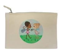 Azeeda 'Cute Fairy Friends' Canvas Clutch Bag/Accessory Case (CL00048073)