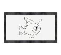 Azeeda 'Cute Fish Wearing Santa Hat' Pet Feeding Mat (PM00034574)