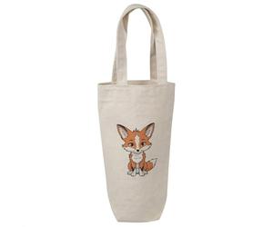 Azeeda 'Cute Fox' Cotton Wine Bottle Gift/Travel Bag (BL00046844)