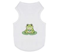 Azeeda 'Cute Frog with Tea' Pet Dog/Cat T-Shirt, L (PT00184139)