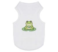 Azeeda 'Cute Frog with Tea' Pet Dog/Cat T-Shirt, S (PT00184137)