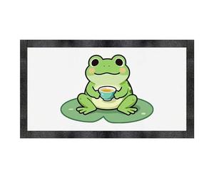 Azeeda 'Cute Frog with Tea' Pet Feeding Mat (PM00037321)