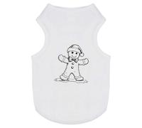 Azeeda 'Cute Gingerbread Man with Christmas Hat' Pet Dog/Cat T-Shirt, S (PT00143881)