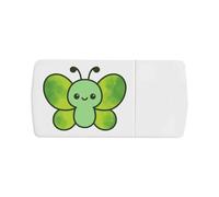 Azeeda 'Cute Green Butterfly' Pill Box with Tablet Splitter (PI00043303)