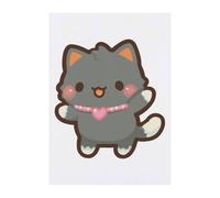Azeeda 'Cute Grey Fluffy Kitten' Temporary Tattoo - A6 (TO00100237)