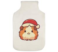 Azeeda 'Cute Guinea Pig Wearing Santa Hat' Hot Water Bottle Cover (HW00045591)