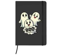 Azeeda 'Cute Halloween Ghosts' Ruled Notebook - Black, A5 (NB00083697)