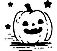 Azeeda 'Cute Halloween Pumpkin with Stars' Reusable Stencil - Durable Decorative Template for Painting and Spraying on Walls, Tiles, Wood, Fabric & Craft Projects - S (A6) (WS00069937)